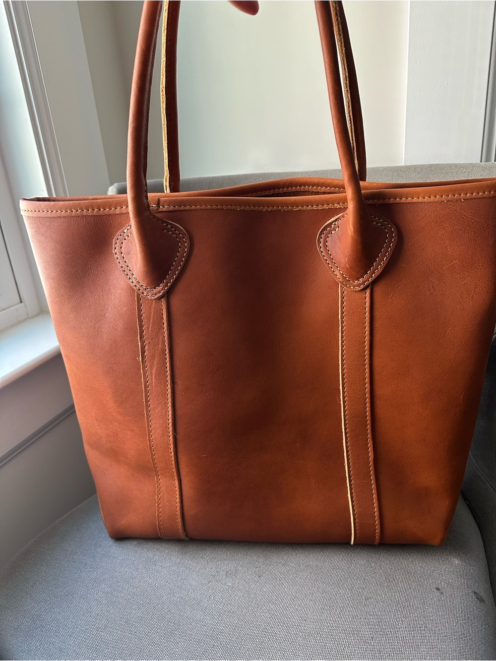 Forest bound LEATHER PASSENGER TOTE IN BROWN - Picture 7 of 11